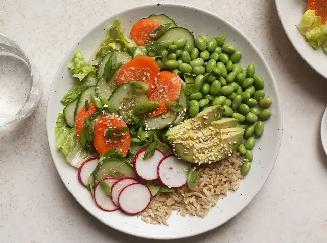 a plate of food on a table