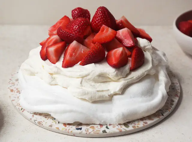 a cake with strawberries on top