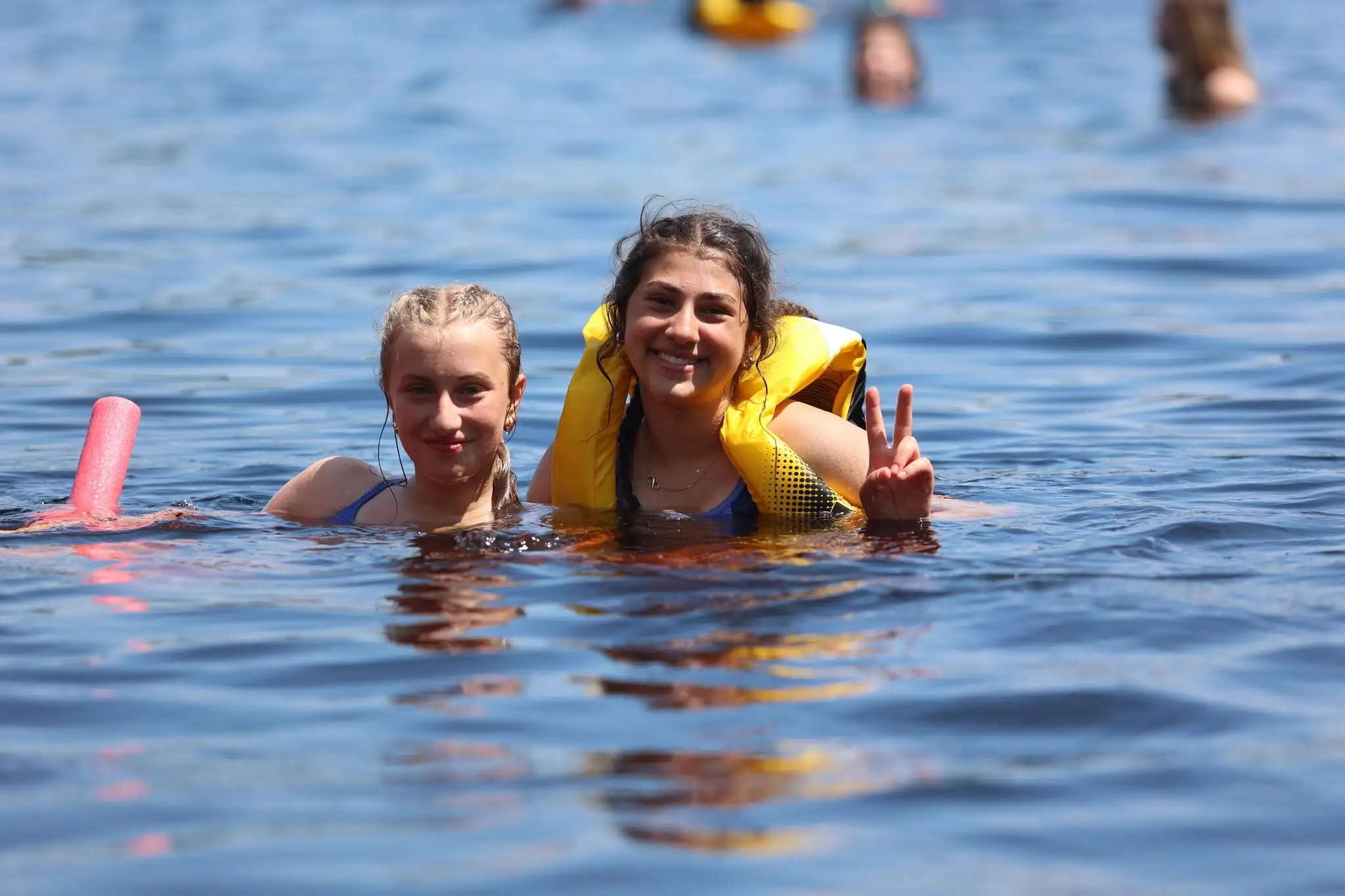two women in a body of water
