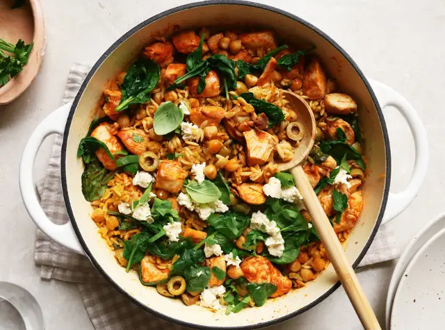a bowl of food with a spoon